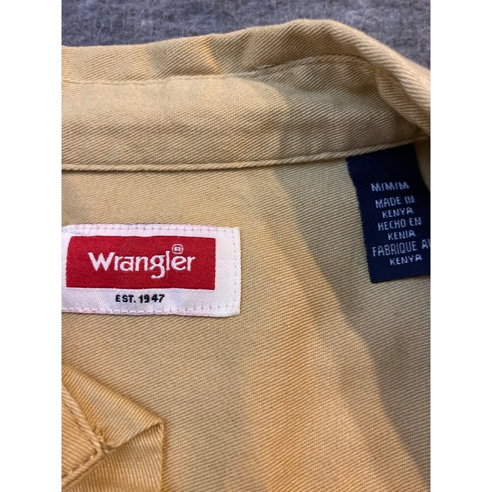 Wrangler Mens Beige Short Sleeve Button-Up Shirt Size M - Picture 3 of 7